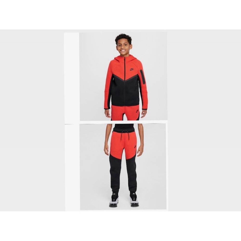 Nike Tech Fleece Tracksuit Kids Youth Full Zip Hoodie & Joggers Set Size Large